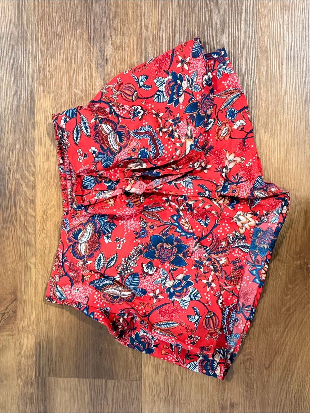 Women’s Red Floral Casual Skort